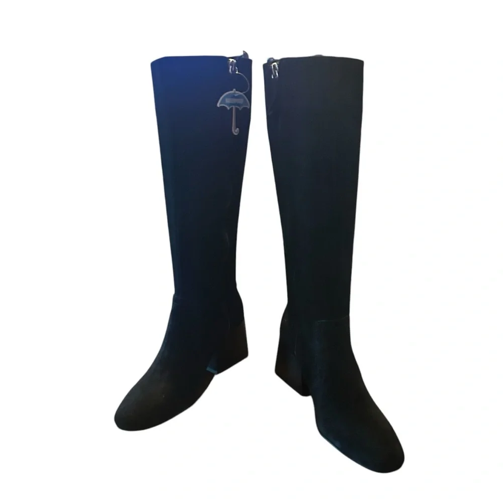 Aqua college Tori Black Waterproof Suede Square Toe Knee High Boots NEW Size 5.5 - Picture 5 of 10